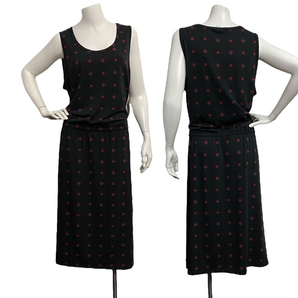Lularoe Dress 2XL Summer Black Sleeveless Elastic Waist Stretch‎